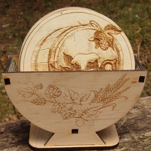 Beer coasters,  Natural coasters, Laser cut coasters SVG file