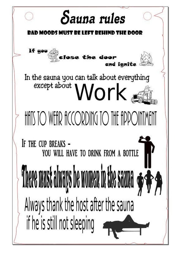 Laser Engraving Fun Sauna Rules/ Svg.file Etsy