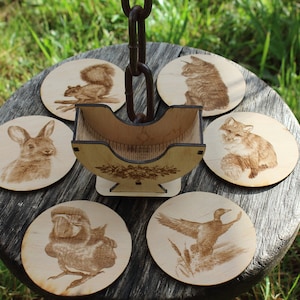Coffee coasters, Tea coasters,  Natural coasters, Laser cut coasters SVG file
