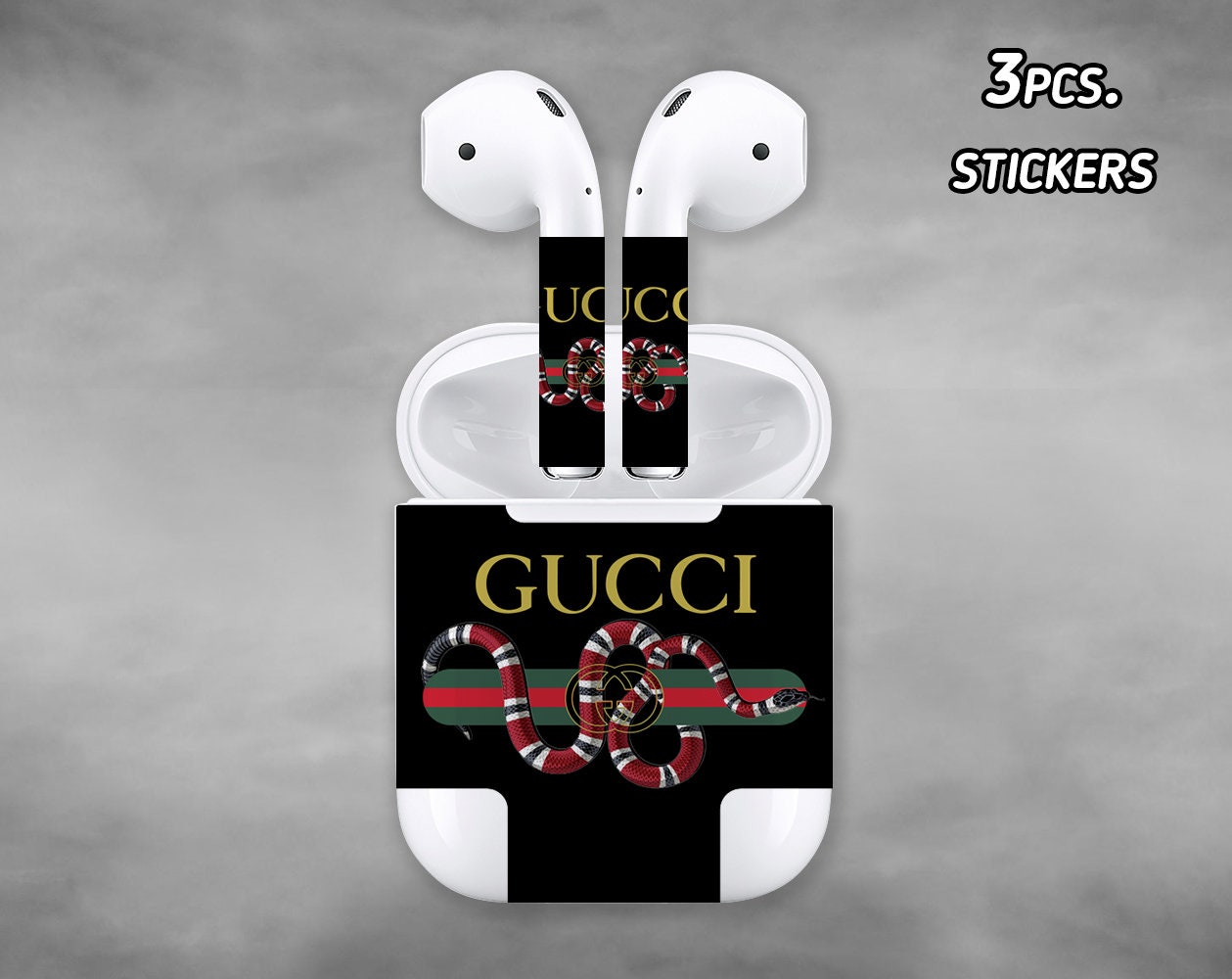 Inspired by Gucci AirPod Black Skin Gucci AirPod case Gucci Etsy