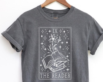 Bookish Shirt Comfort Colors, Tarot Card The Reader Tshirt, Gift For Book Lovers, Reading Tee, Librarian Teacher Gift, Literature Aesthetic