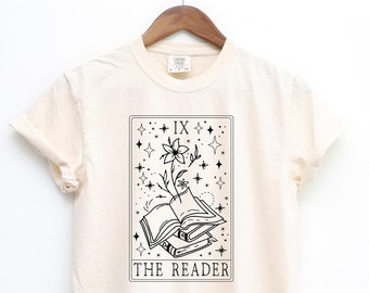 Bookish Shirt Comfort Colors, Tarot Card The Reader Tshirt, Gift For Book Lovers, Reading Tee, Librarian Teacher Gift, Literature Aesthetic