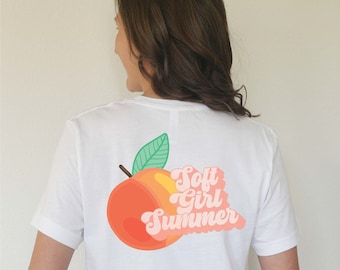 Soft Girl Summer Shirt, Beach Tshirt, Summer Tee, Warm Weather, Just Peachy, Vacation Shirt, Manifestation Healing Shirt, Graphic Tee Gift