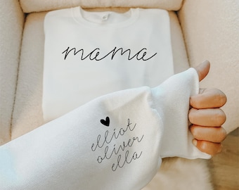 Custom Mama Sweater, Personalized Mom Shirt, Toddler Mom, Kids Names Gift, Gift for Mom, New Mom Gift, Mothers Day Gift for Wife, Mother Tee