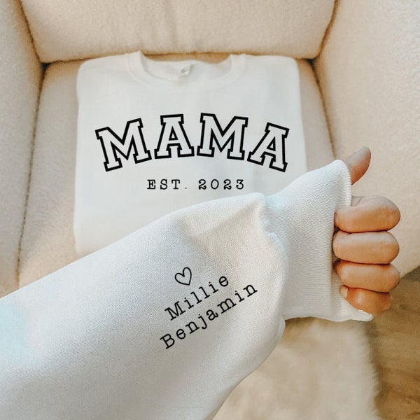 Custom Mama Sweater, Personalized Mom Shirt, Toddler Mom, Kids Names Gift, Gift for Mom, New Mom Gift, Mothers Day Gift for Wife, Mother Tee