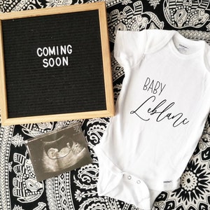 baby announcement Onesies®, custom last name Onesies®, baby last name bodysuit, newborn outfit, newborn gift, personalized Onesies®