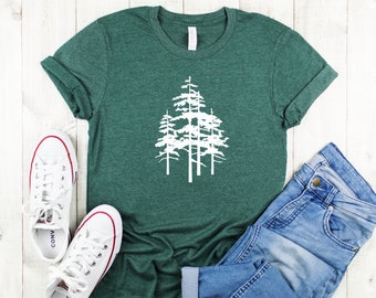 Pine Tree T Shirt, Outdoors Tee Hiking T-Shirt, Mountains Tshirt, Adventure T Shirt, Camping T Shirt Cute Wanderlust Shirts National Park