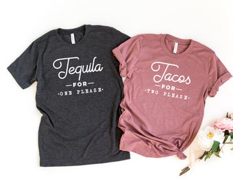 pregnancy announcement shirt, baby reveal t-shirt, Tequila for one tacos for two couples pregnancy announcement for dad, baby