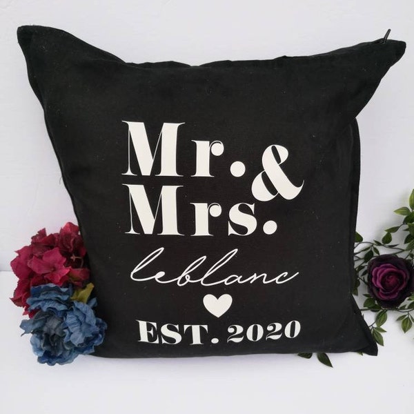 custom last name pillow, Newlyweds Pillow Case, custom Wedding Gift, Couples Gift, Engagement Gift, Custom Last name Pillow Case,