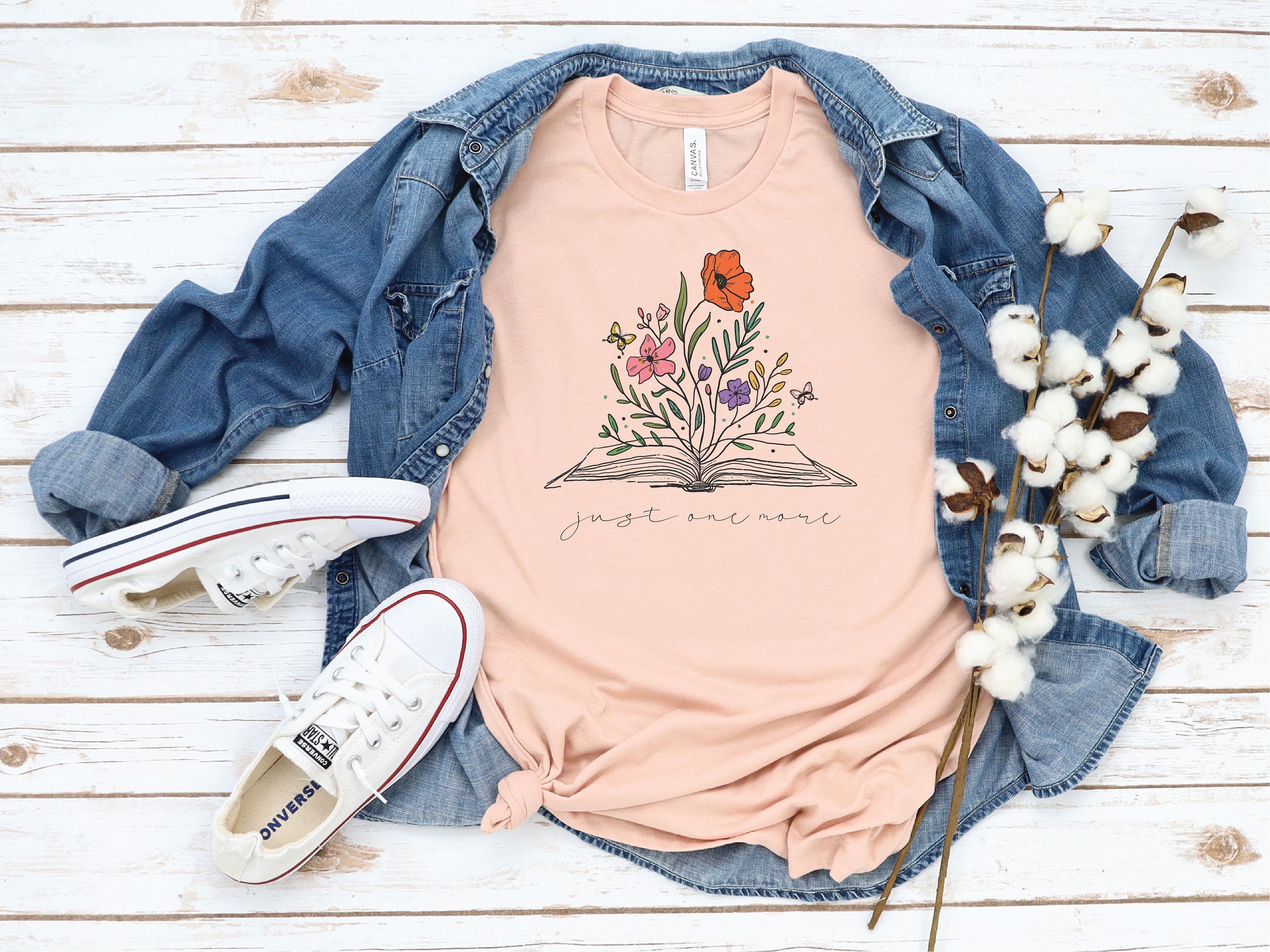 Book Lover Shirt, Reading Shirt, Bookworm Gift, Librarian Tshirt, Teacher Shirt, Wildflower Book Nerd Shirt, Plant Lover