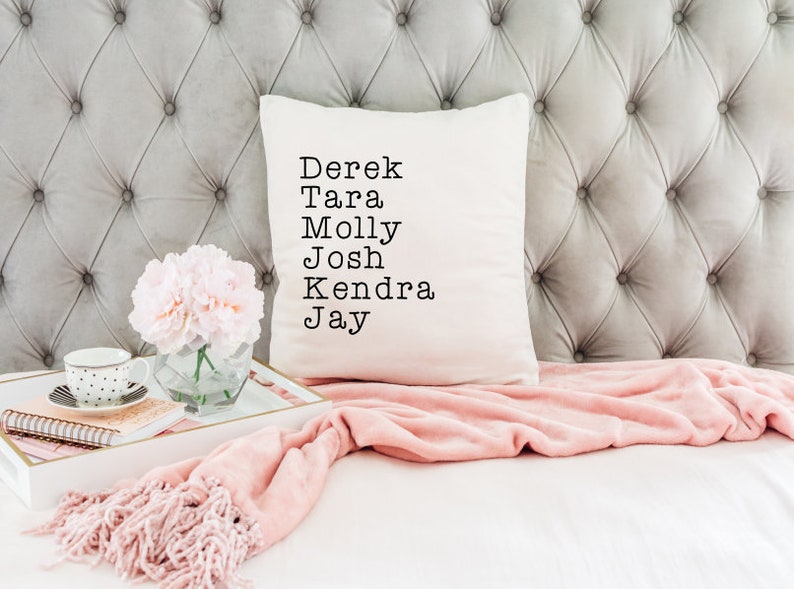 Custom Family Names Pillow Personalized Pillow Case Etsy Canada