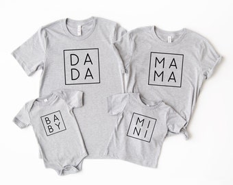 MAMA DADA MINI baby shirts, New baby announcement, Family Shirts, Matching Family shirts, pregnancy announcement, big sister big brother