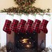 Personalized Christmas Stockings, Family Red and Black Plaid Holiday Stocking, Dog stocking, Christmas Decor, Holiday Decor, Buffalo Plaid 