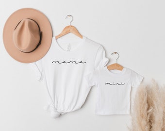 Mama and Mini Matching TShirts, Mommy and Me Matching Coordinating Outfits, Mama and Baby, Mom and Toddler, Minimalistic Tshirt, Daughter