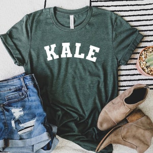 Kale Vegan Shirt, Unisex Kale T-Shirt, Vegan Lover Shirt, Vegetarian Tee, Plant Vegan Gift, Varsity College Shirt