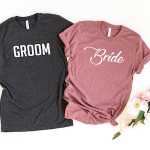 Bride and Groom , Groom shirt , Bride Shirt , Wedding Day , Couple shirts , Husband and wife , Bridal shower gift , Engagement, Matching