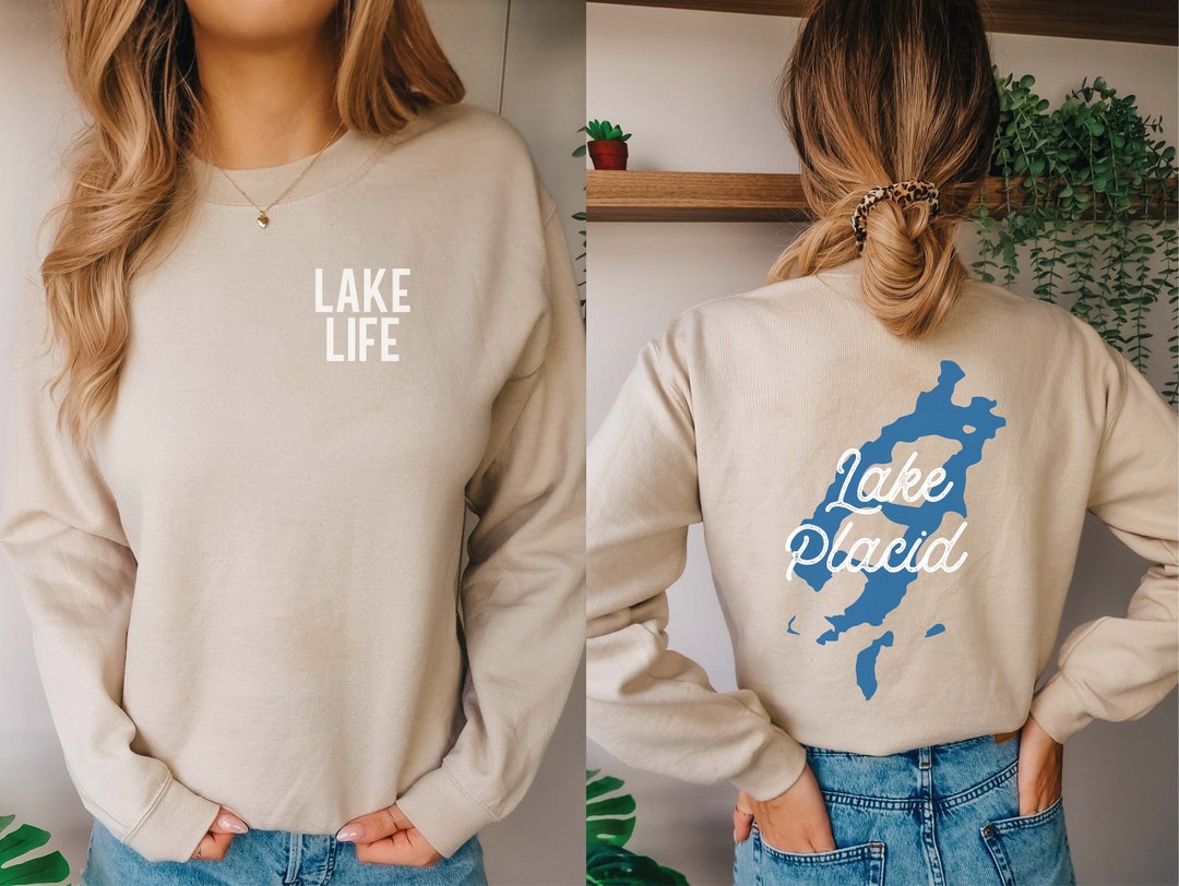Custom Lake Life Sweater, Lake Outline Shirt, Cottage Gift, Camping