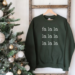 Funny Christmas Sweater, Fa la la la, Merry Christmas, Custom Crewneck Red Maroon Sweatshirt, Minimalist Christmas Tee, Christmas Lover Gift