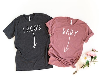 pregnancy announcement shirt, baby reveal tshirt, tacos baby couples pregnancy announcement for dad, beer belly, baby belly shirt