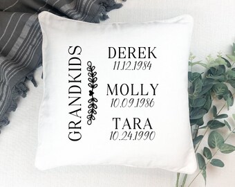 Grandkids, Grandma Gift Pillow Case, Grandmother, Grandparents, Grandma Birthday, Sentimental Gift from Grandchildren