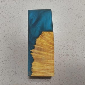 Hybrid Good maple burl block, (130x30x47mm) Stabilized Wood KNIFE SCALES N3