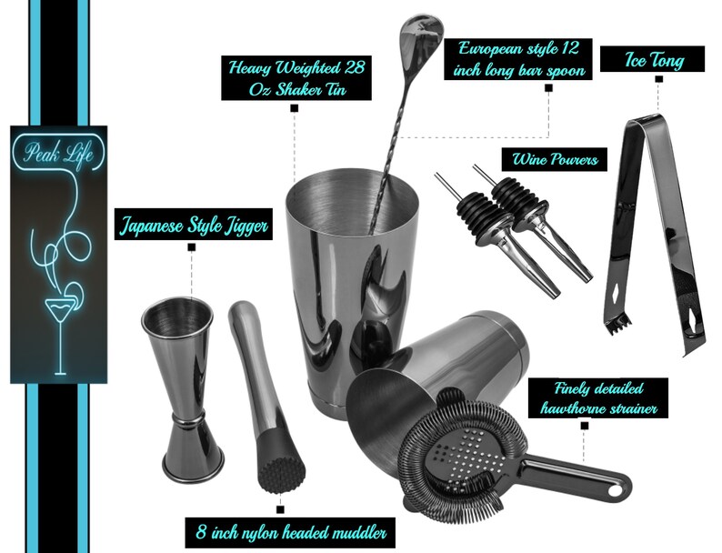 Personalized Engraved Boston Cocktail Shaker Set Cocktail Etsy