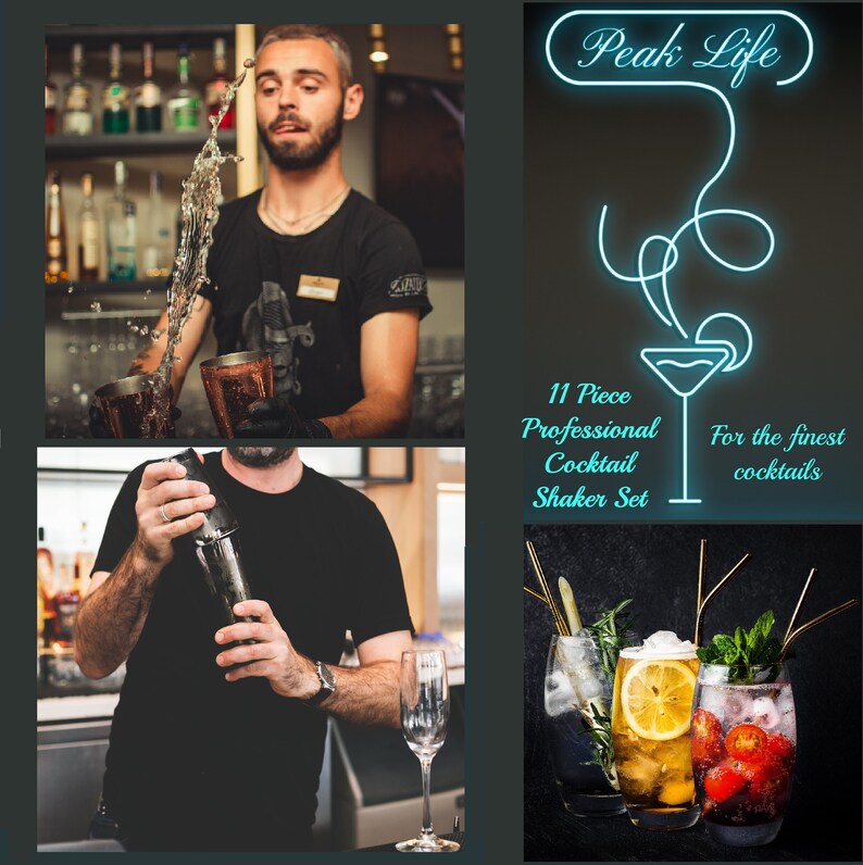 Personalized Engraved Boston Cocktail Shaker Set Cocktail Etsy