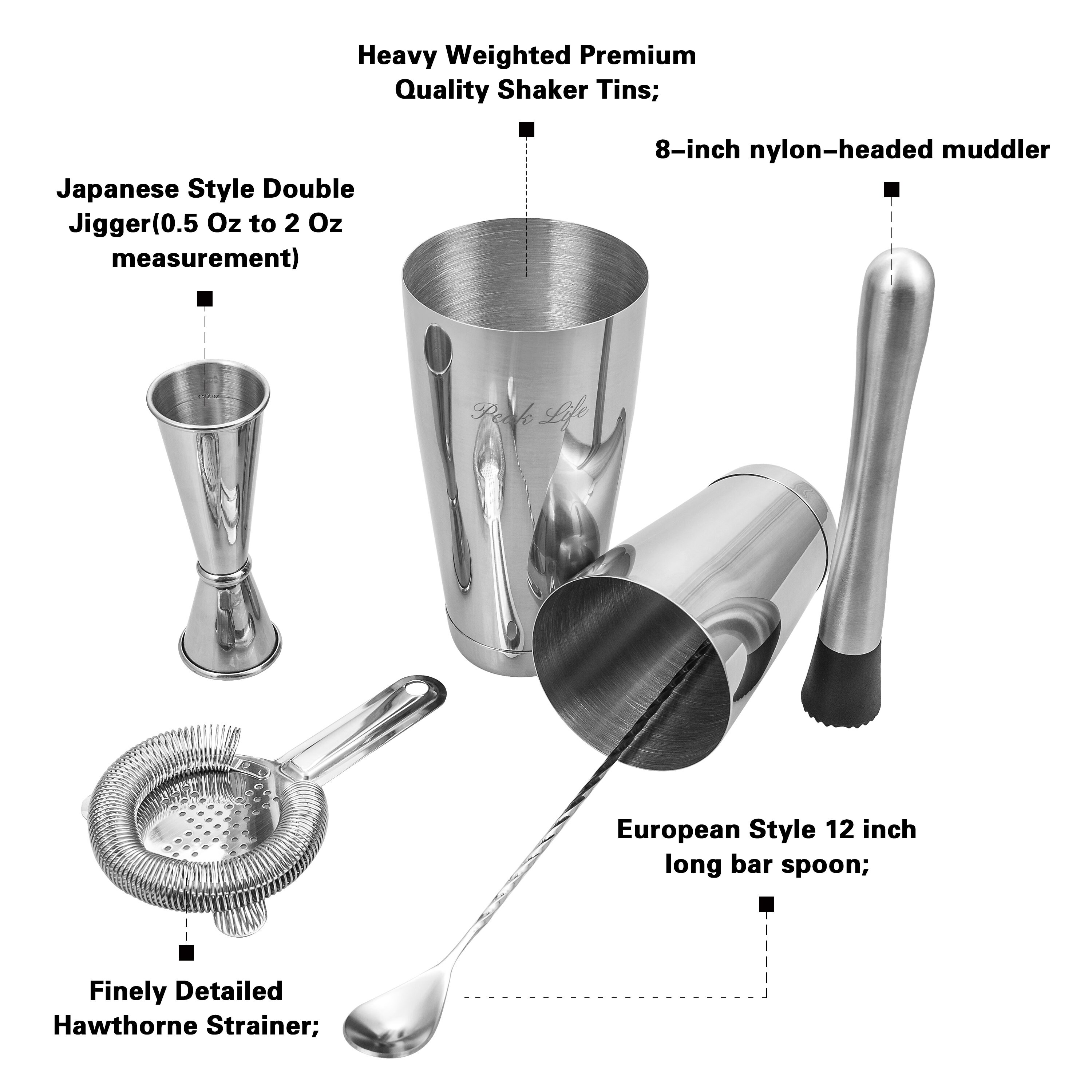 Peak Life Personalized Engraved Boston Cocktail Shaker Set Etsy