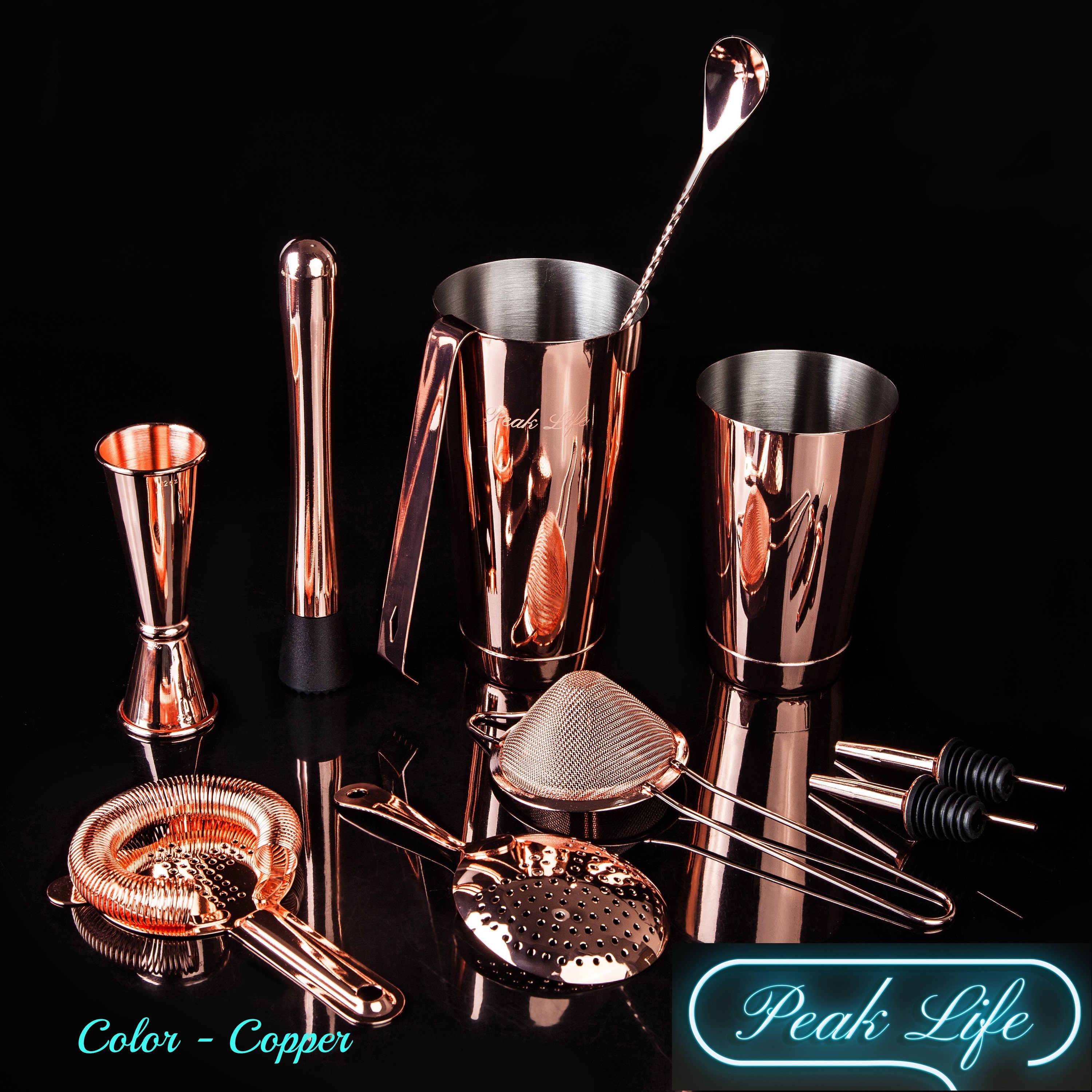 Luxurious Engraved Cocktail Shaker Set Personalized Boston Etsy