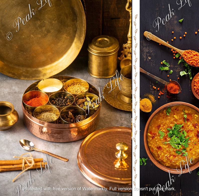 Peak Life Handcrafted Indian Spice Box for Kitchen in Copper Etsy