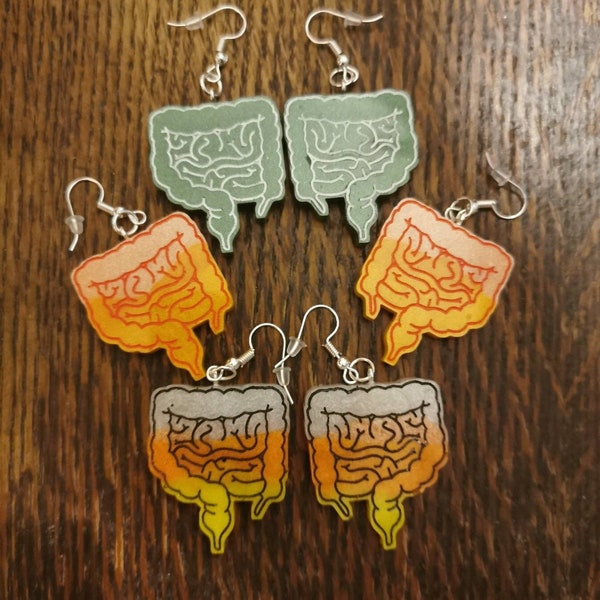 Guts Intestines Halloween Gothic Steampunk Earrings