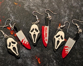 Scream Mask Ghostface Horror Earrings