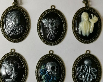 Gothic Steampunk Fairy Skull Zombie Rose Octopus Necklace Pendant