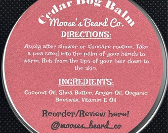 Cedar Beard Balm, Organic Beeswax, Vegan & Natural