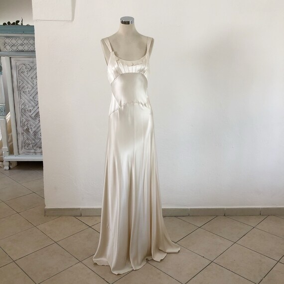 Jenny Packham silk satin Wedding dress, silk brida