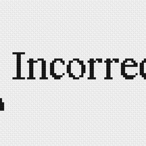 Puede incluir: Un émbolo negro y marrón con la palabra "Incorrect" en texto negro.