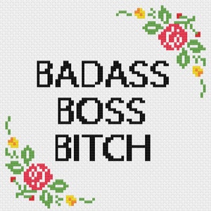 Badass Bitch cross stich pattern