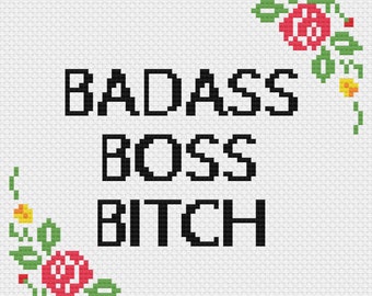 Badass Bitch Kreuzstichmuster