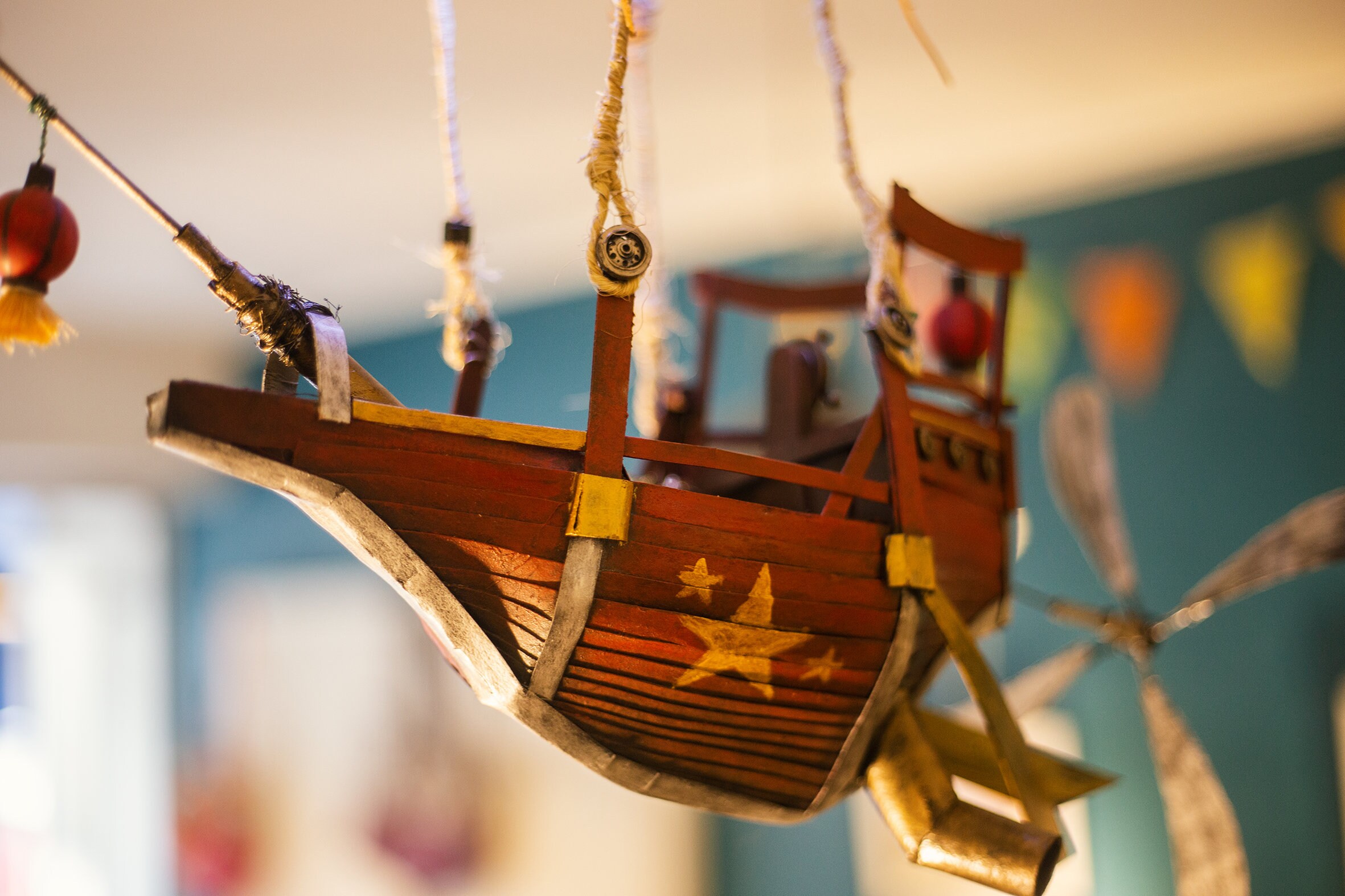 Pêcheur d'étoile Diorama Bateau Volant