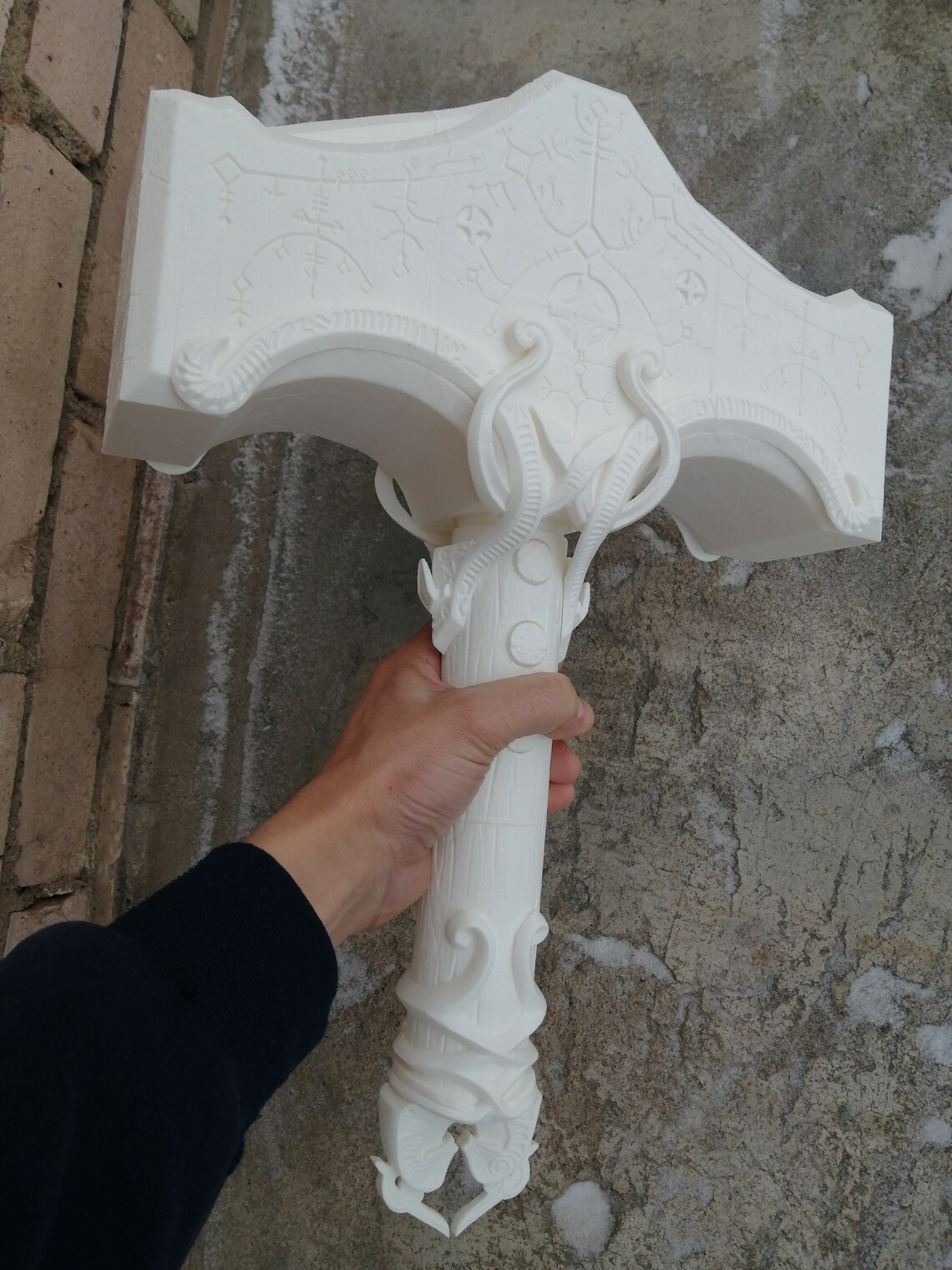 Thors Hammer Mjolnir From God of War Prop Lifesize 11 Etsy