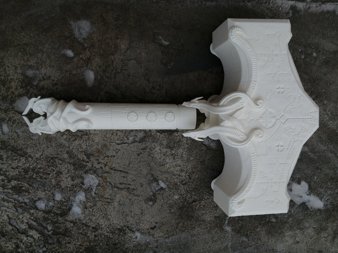 Thors Hammer Mjolnir From God of War Prop Lifesize 11 Etsy