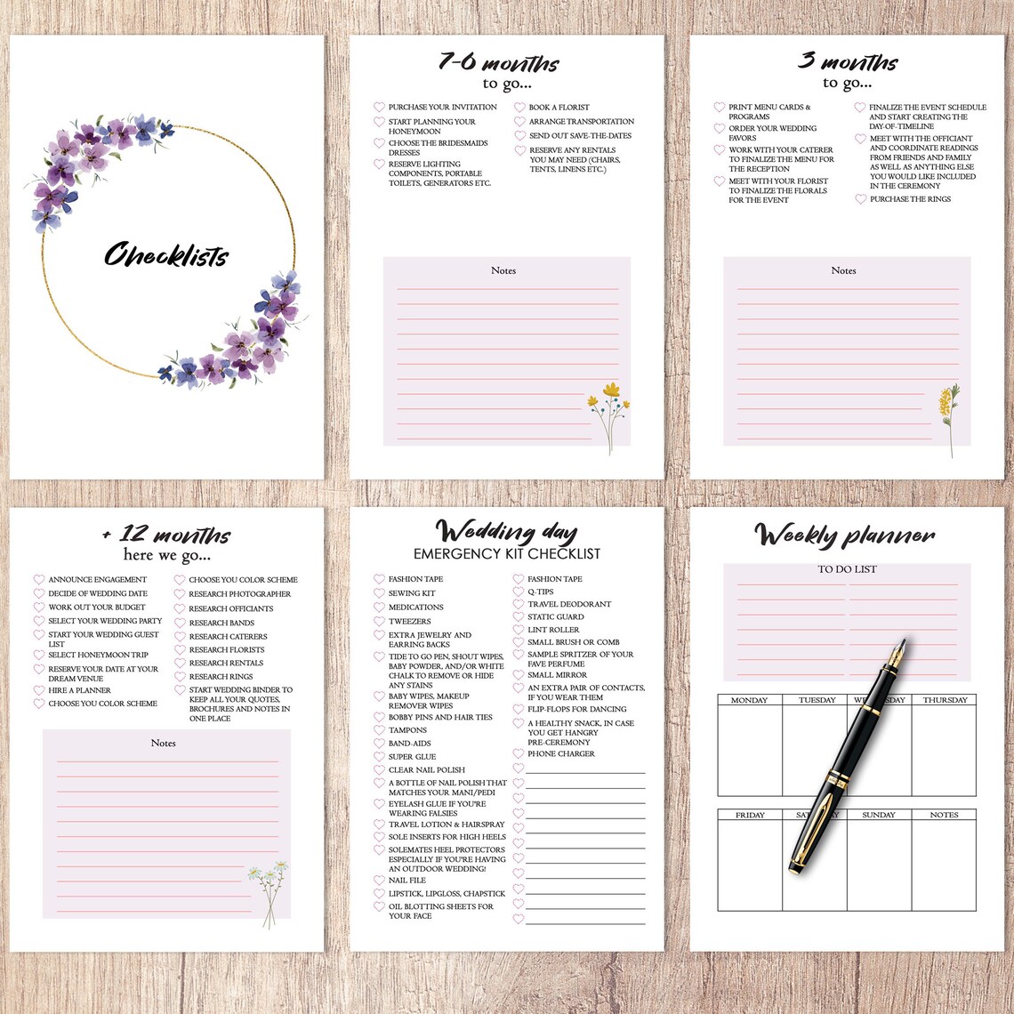 Wedding Planner Printable Printable Wedding Planner Kit - Etsy