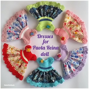 Summer floral dress for 13 inch dolls Paola Reina Las Amigas; handcrafted