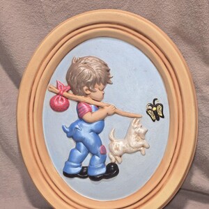 Vintage Holland Mold Wall Plaque Hand Painted 1970s
