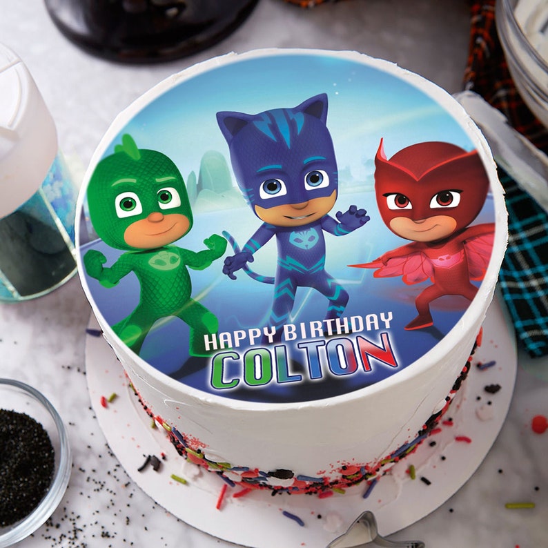 PJ MASK Image edible cake topper party decoration Birthday