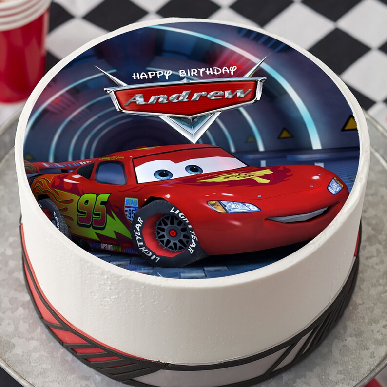 CARS LIGHTNING McQUEEN Edible cake topper Birthday cake Etsy