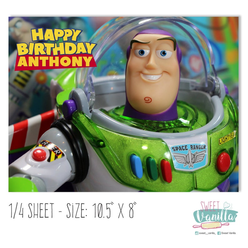 BUZZ LIGHTYEAR Edible cake topper party Birthday cake | Etsy