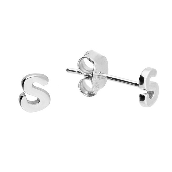 Letter 2024 earrings silver