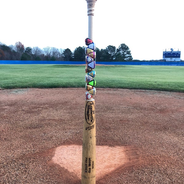 Custom wood baseball bat championship ring holder