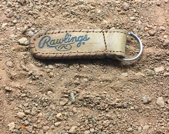 Reclaimed Leather Baseball Glove Keychain Etsy